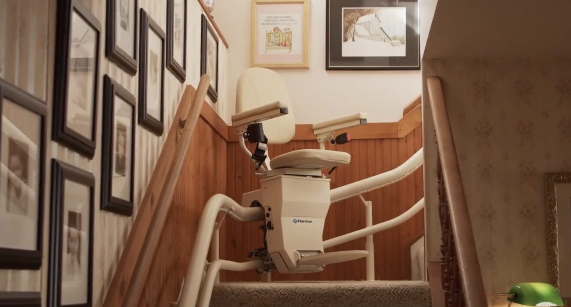 curved stairlift installed in a home