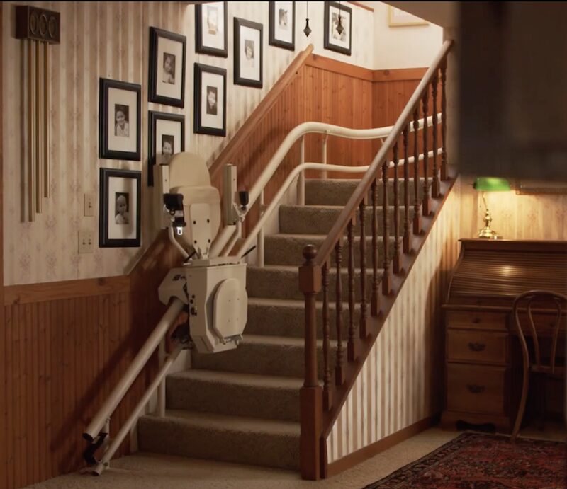 photo of a Hamar helix curved stairlift installed in a home